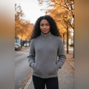 GAP Front Zipper Cardigan with Pockets